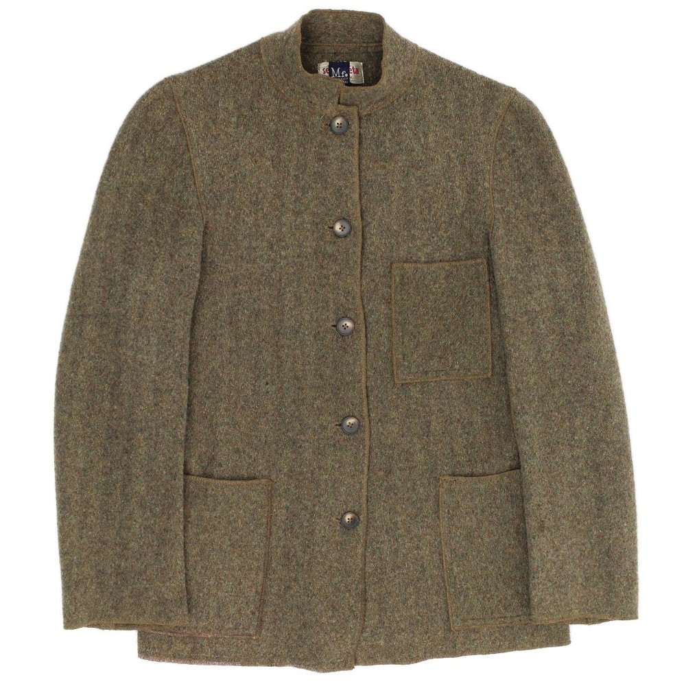 VTG Sermoneta NY for Mignon Faget Brown Tweed Flannel Felt Wool Blend Blazer S/M